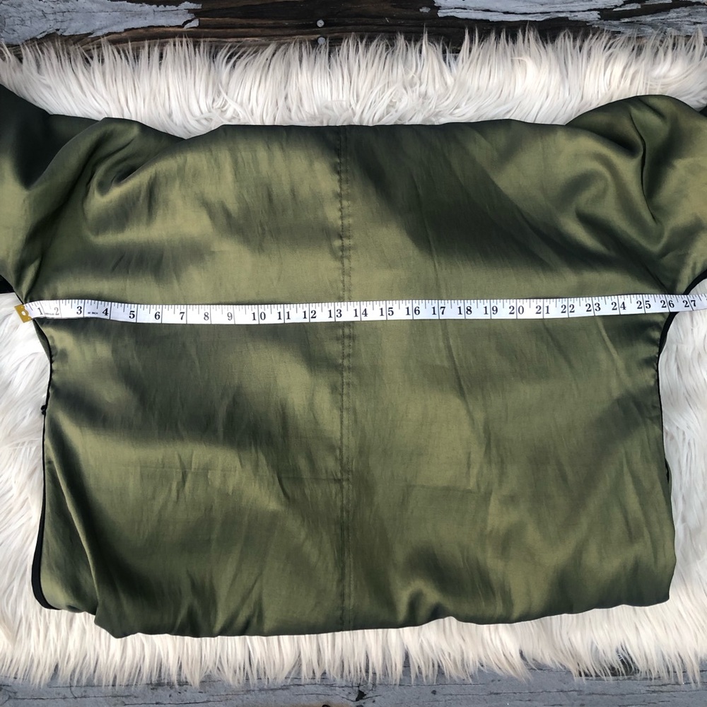 Reversible Black Olive Green Hooded Cape Poncho Windbreaker Jacket One size - Picture 13 of 13